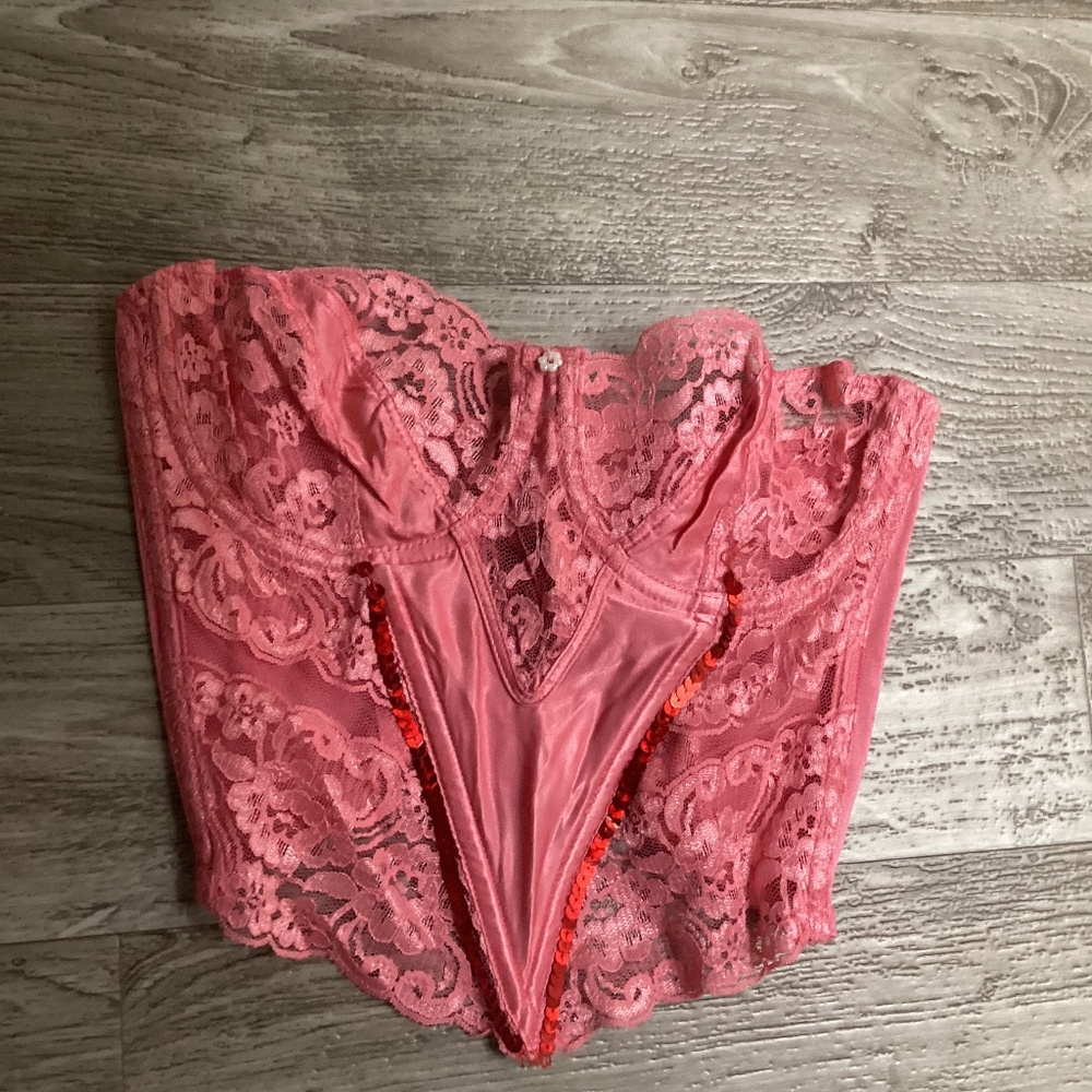 Christian Dior vintage 1990 rose corset size 36c